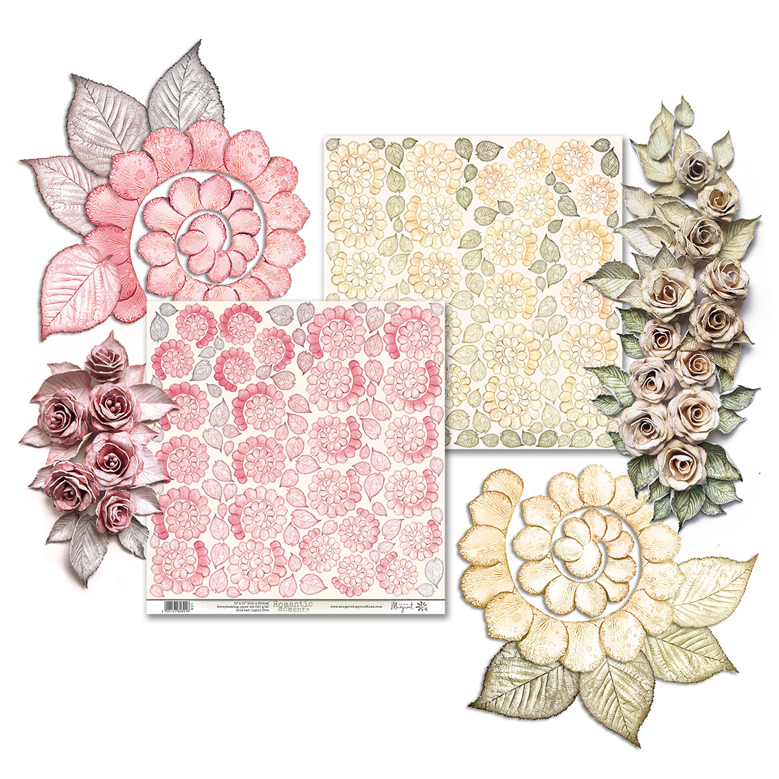 12 Mini pochettes enveloppes _ Origami fleurs 8,8x6cm _ Scrap die cut