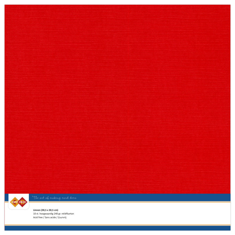 Cardstock texturé linen 30×30 red Emma scrap