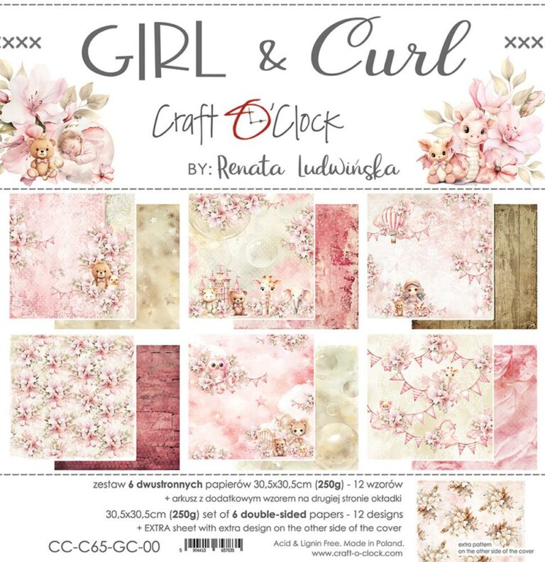 Craft O’clock Girl Curl 30×30 Paper Collection Emma scrap