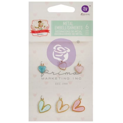 Prima marketing- love notes charms Pack 6