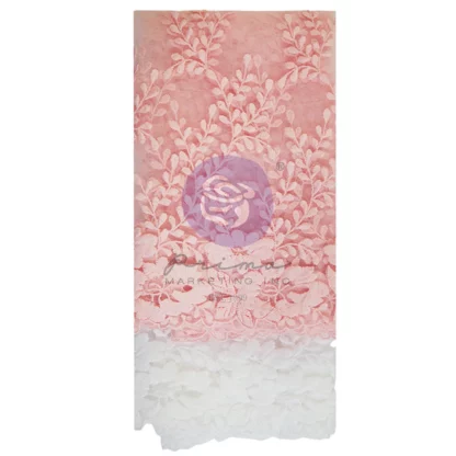 Prima marketing- Dentelle paradise lace rose et blanc