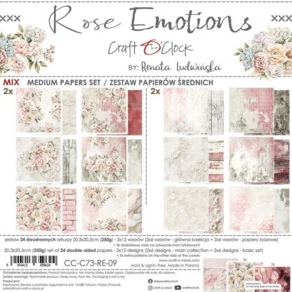 Craft O'clock - Rose Emotions 20x20 Paper Collection MIX