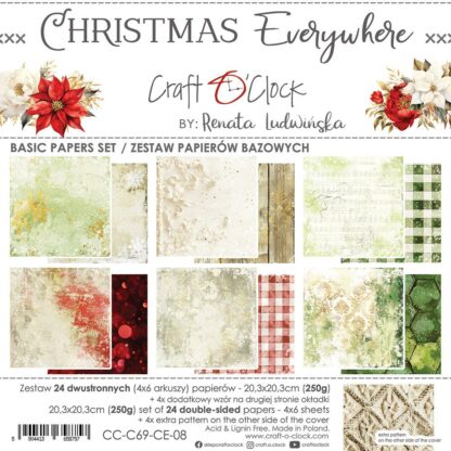 Craft O'clock - Christmas Everywhere 20x20 MIX Paper Collection DESTOCKAGE
