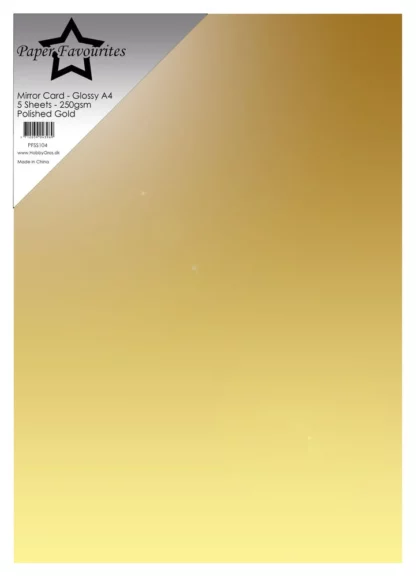 Cardstock Paper Favourites Polished Gold A4 MIrror Card Glossy
