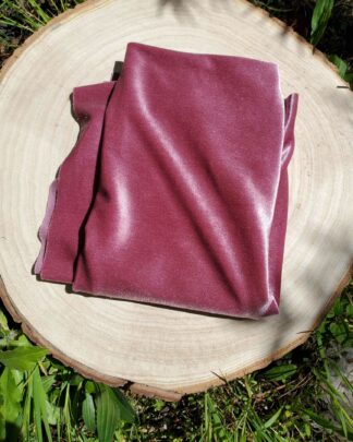 Tissu velours extensible vieux rose