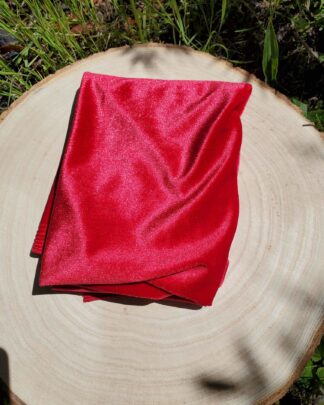 Tissu velours extensible rouge