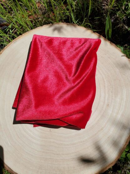 Tissu velours extensible rouge
