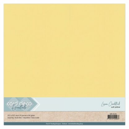 Cardstock texturé linen 30x30 Jaune doux