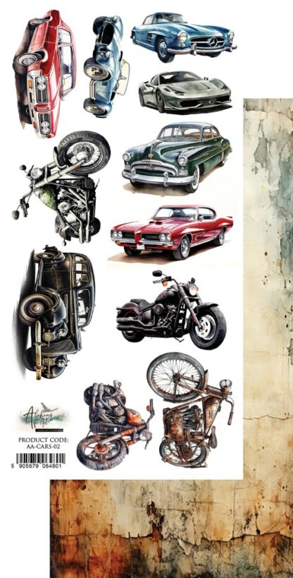 Art Alchemy - Memories from the trip - cars à découper 1 feuille 15x30