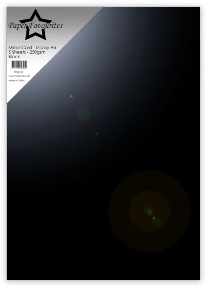 Cardstock Paper Favourites Black A4 MIrror Card Glossy