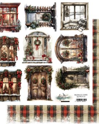 Art Alchemy - Wonderful Christmas Time - extra to cut 30x30 Doors and windows