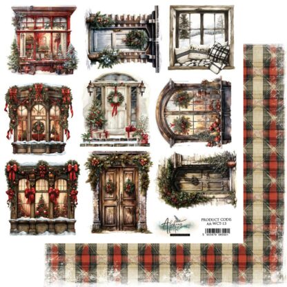 Art Alchemy - Wonderful Christmas Time - extra to cut 30x30 Doors and windows