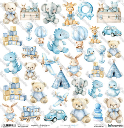ScrapAndMe - Oh baby - 1 feuille à découper BABY 1