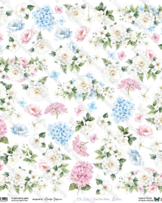 ScrapAndMe - Oh baby - 1 feuille à découper FLEURS