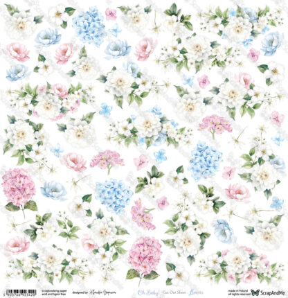 ScrapAndMe - Oh baby - 1 feuille à découper FLEURS