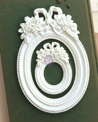 Prima Marketing - Memory Hardware Resin Frames – Blanc Fleur Oval Frame