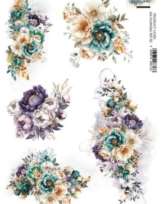 Art Alchemy - In Shades of Blue - Flowers 2 Rice paper