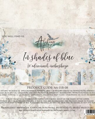 Art Alchemy - In Shades of Blue - paper collection 20x20