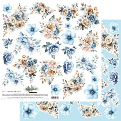 Art Alchemy - In Shades of Blue - Extra to cut flower 30x30