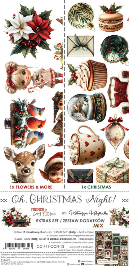 Craft O'clock - Oh Christmas Night 15x30 extra to cut MIX