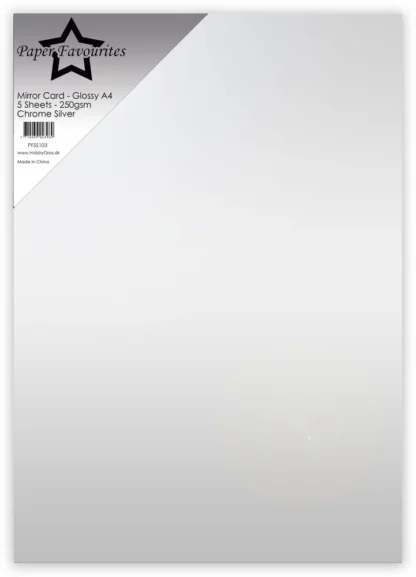 Cardstock Paper Favourites chrome silver A4 MIrror Card Glossy